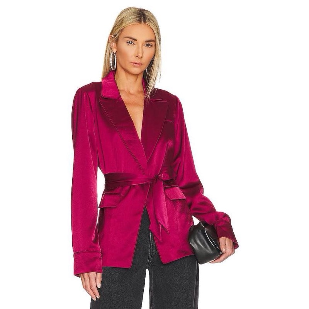 PAIGE Women’s Mulberry Havenn Pink Satin Blazer Size Small NWT $359
